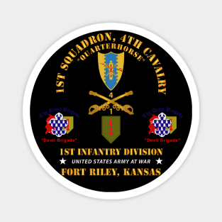 1st Squadron, 4th Cavalry - 1st Inf Div - Devil Bde - Ft Riley, KS X 300 Magnet